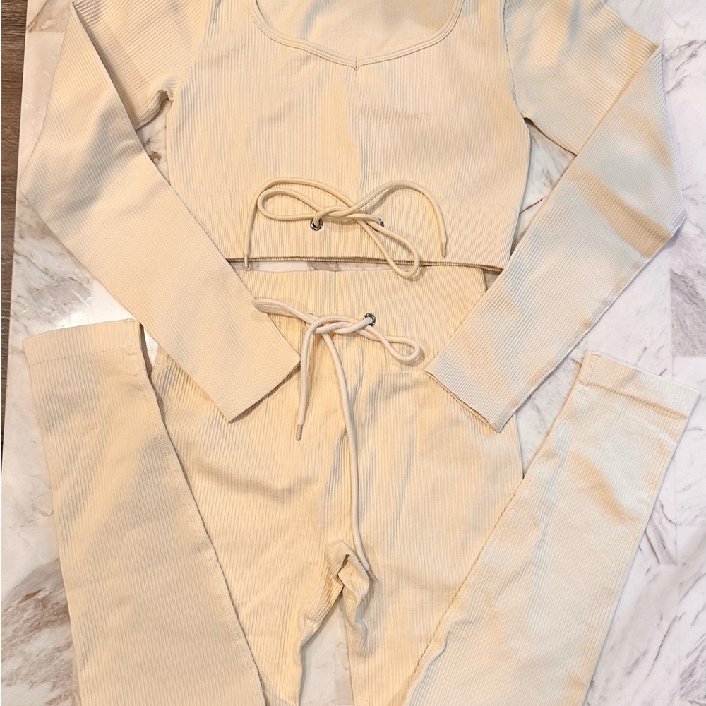 Elegant Beige Long Sleeve Jumpsuit
